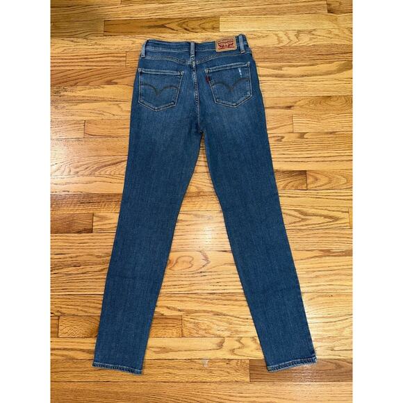 Levi's 721 Regular Fit Skinny Ankle Jeans Women's Size 27 Blue High Rise Stretch - Picture 2 of 8